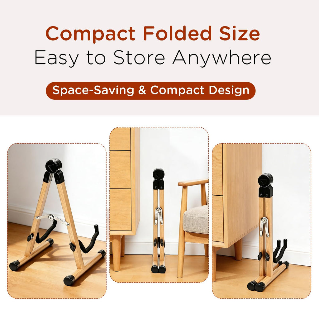 Cello Stand with Bow Holder, Wooden Stand for 1/2, 3/4, 7/8, 4/4 Full-Size, A-Frame Floor Cello Stand with Padded Foam and Non Slip Pad, Cello Display Stand (Black Walnut)