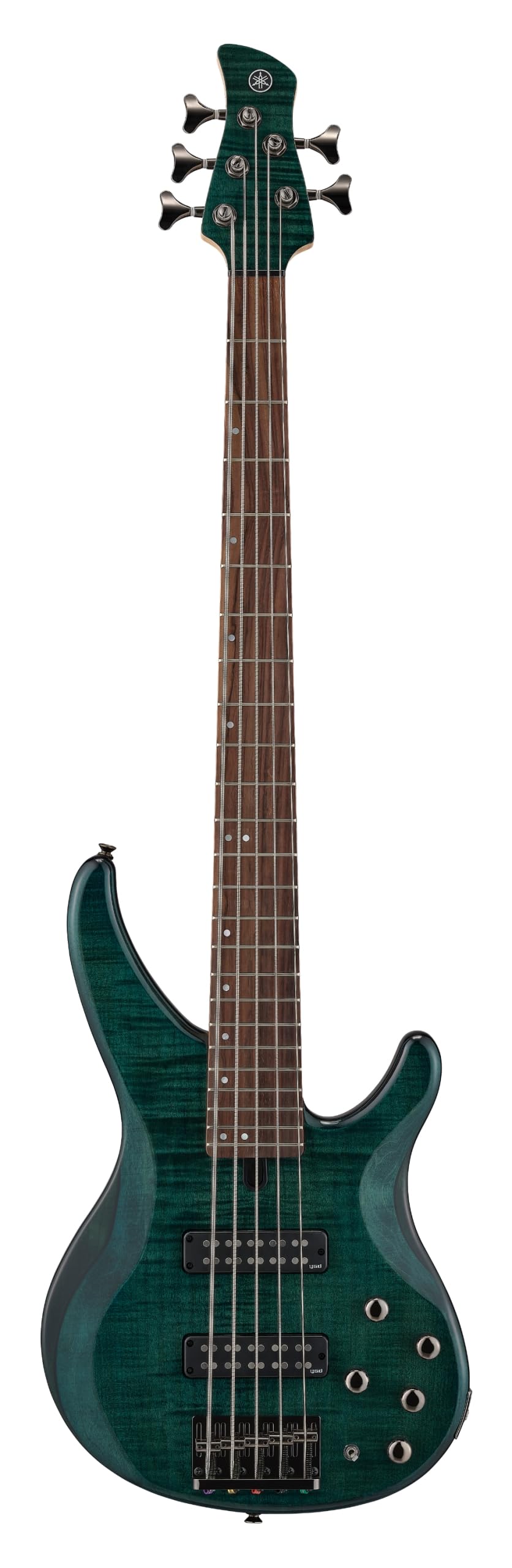 Yamaha TRBX604 4-String Flamed Maple Bass Guitar, Indigo Blue