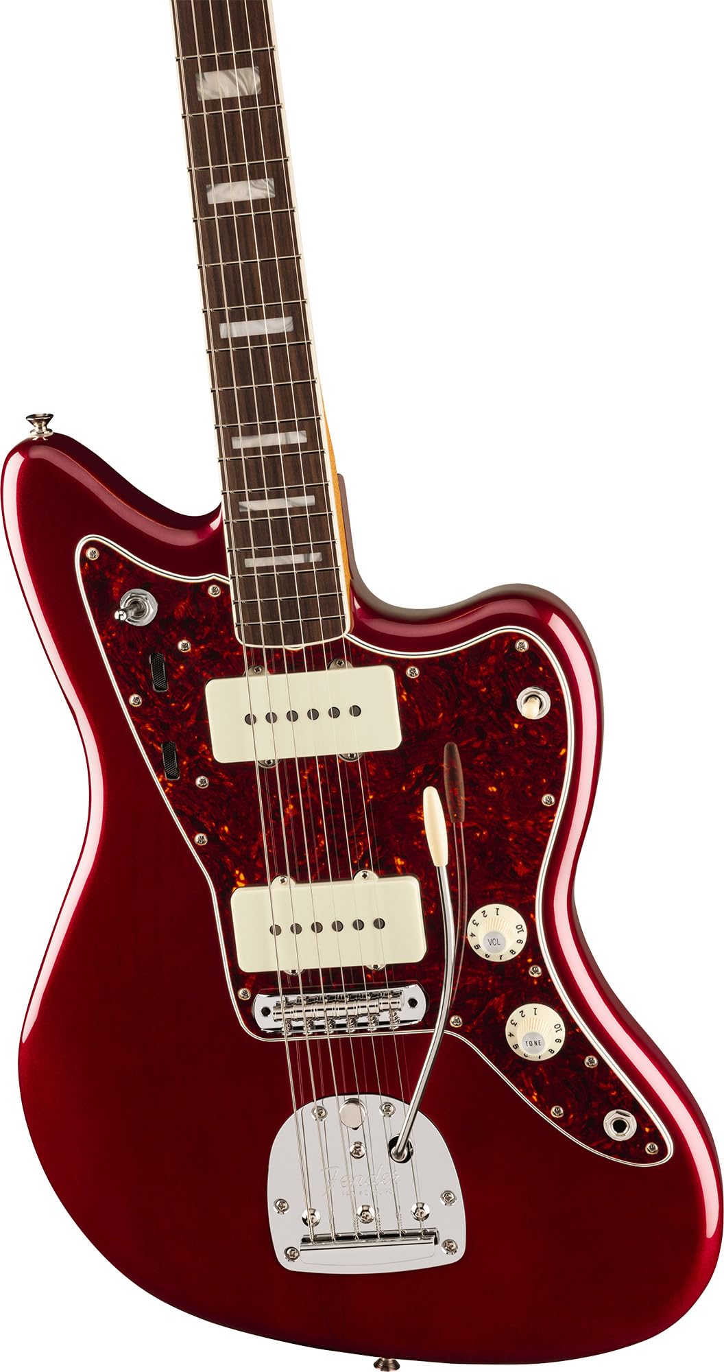 Fender Johnny Marr Jaguar - Olympic White Bundle with Tweed Case, Cable, Strap, and Guitar Cleaning Kit