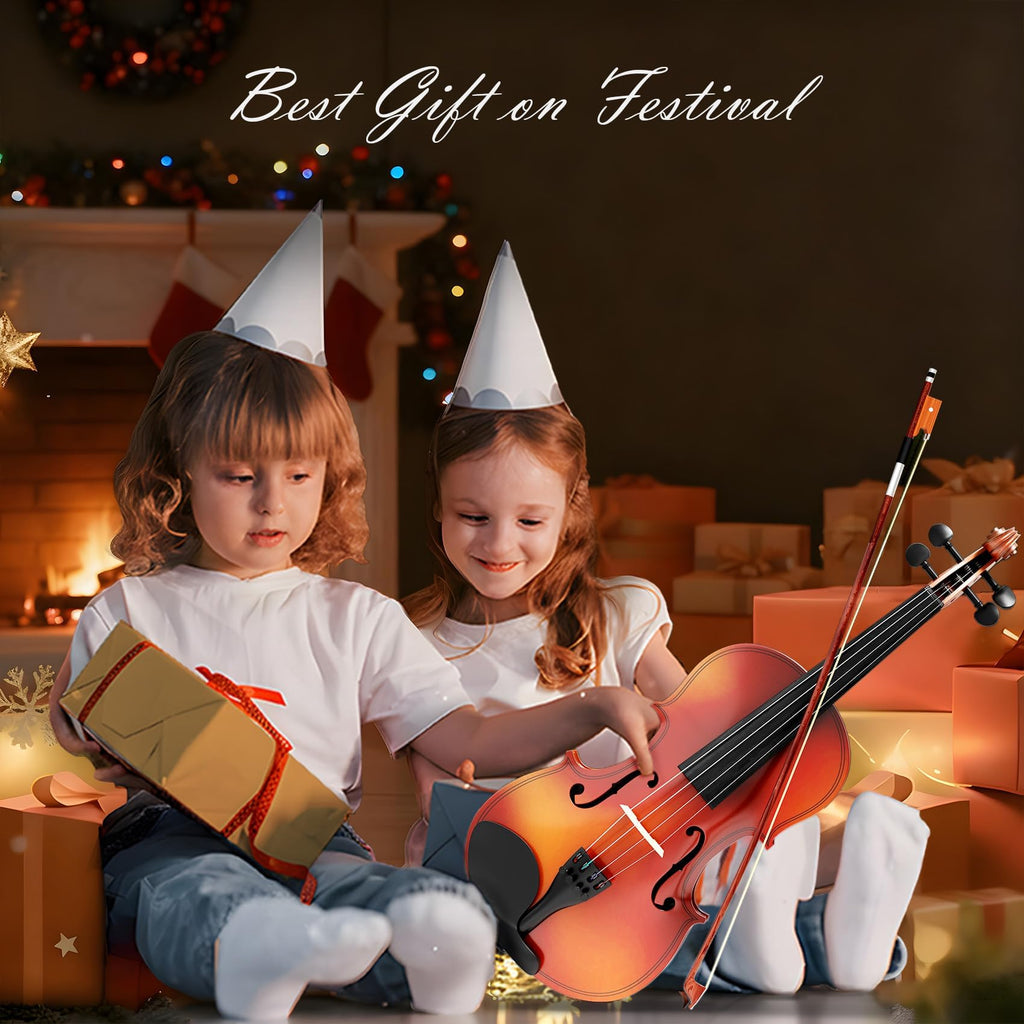 4/4 Full Size Beginner Violin, Acoustic Fiddle Set for Adults, Teens, and Students (Age 12+), with Case, Bow, Bridge, and Rosin (Pink)