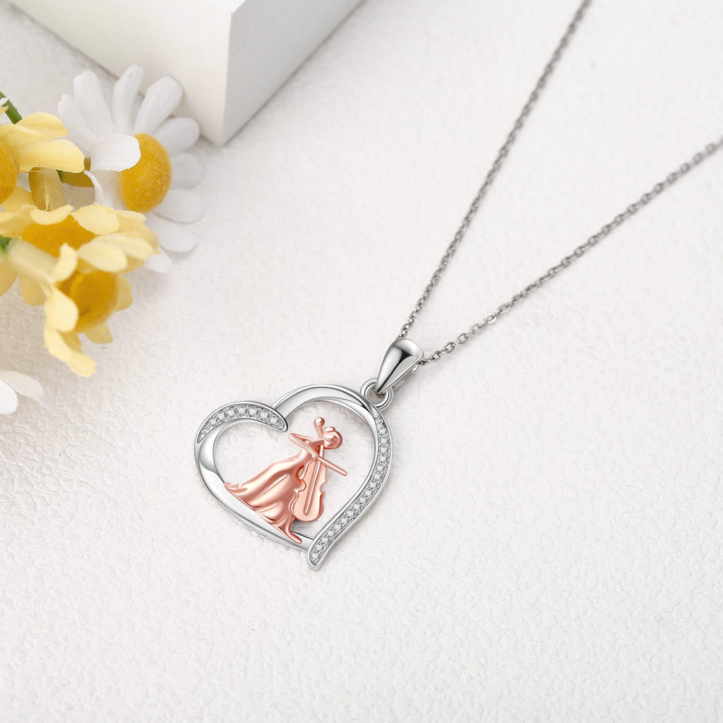 Sterling Silver S925 Ballet/Violinists/Gymnastics/Cello/Runner/Tennis/Piano/Artist Necklace Jewelry Gifts for Women Christmas Gift