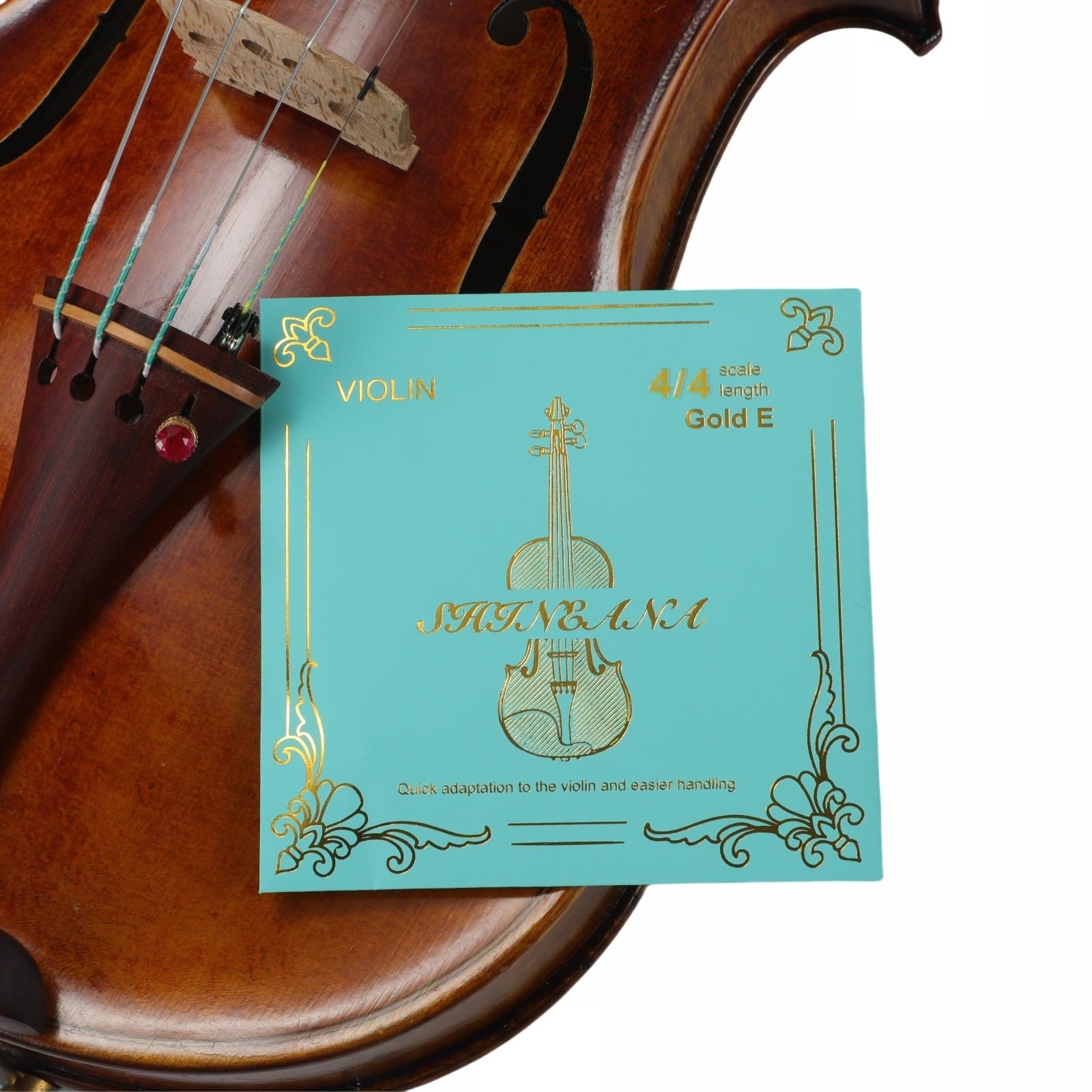 Violin Strings 4/4 Full Set, 4/4 Violin Strings Replacement,Long-Lasting Durability & Rich Tone - Handcrafted with Premium Materials- For All Levels (3/4 Scale)