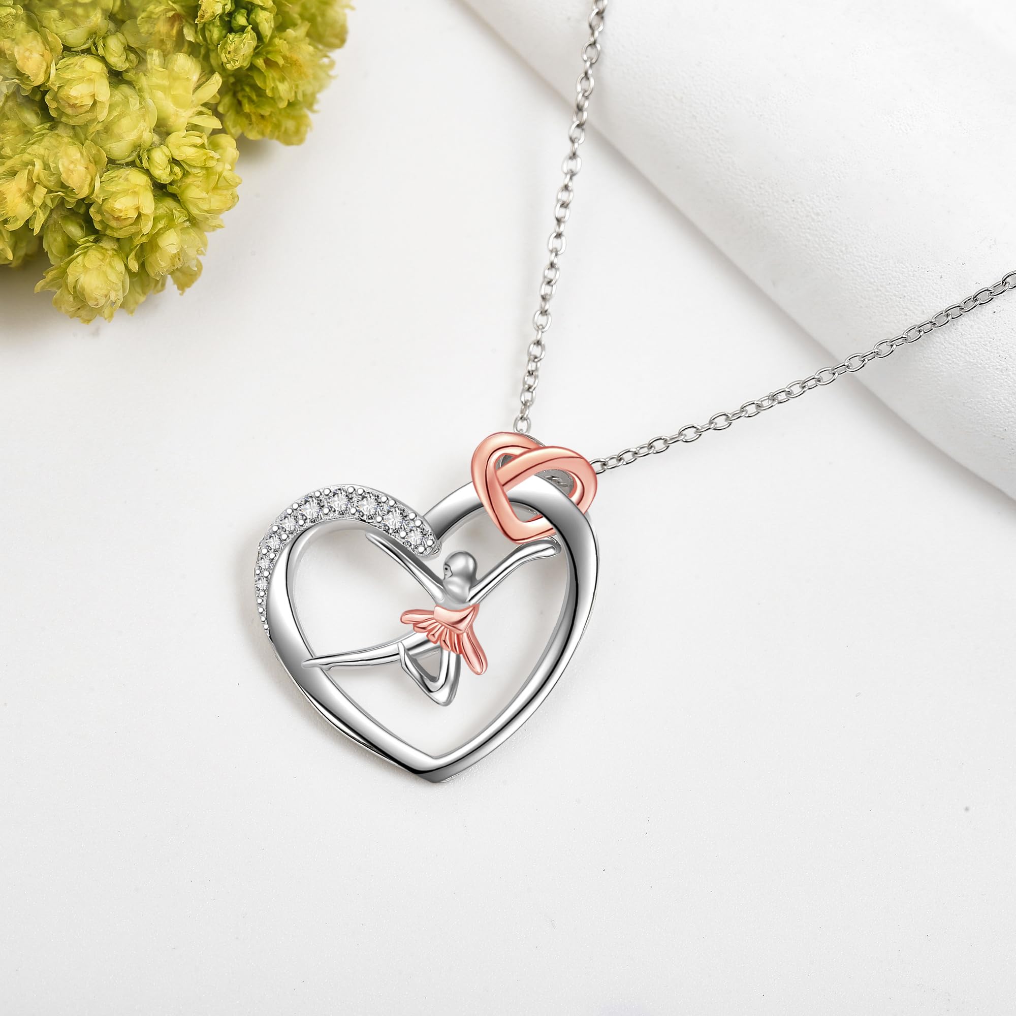 Sterling Silver S925 Ballet/Violinists/Gymnastics/Cello/Runner/Tennis/Piano/Artist Necklace Jewelry Gifts for Women Christmas Gift