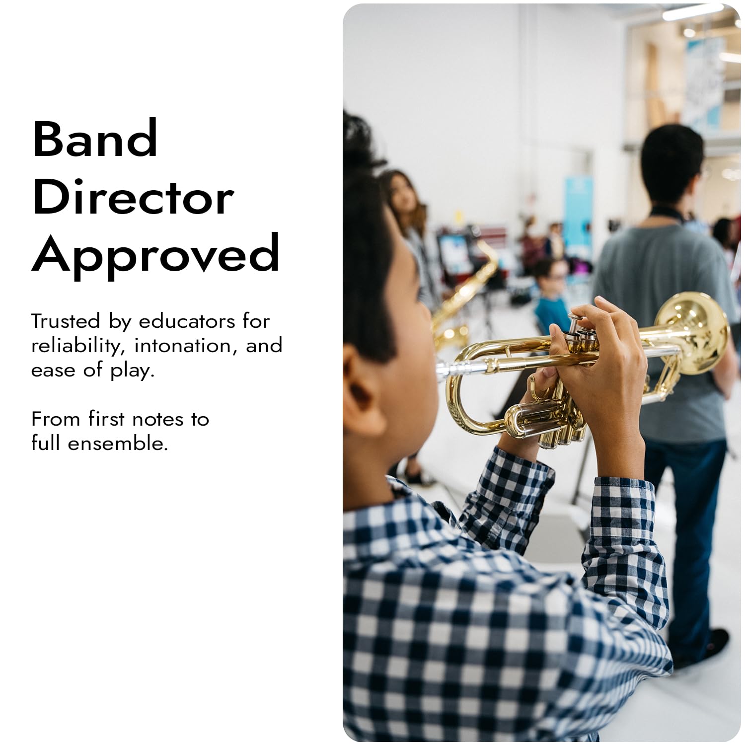 Jean Paul TR-330 Student Bb Trumpet, Two-Piece Yellow Brass Bell, Stainless Steel Valves, U.S. Play-Tested, Gold Lacquer Finish, 7C Mouthpiece and Semi-Hard Case Included