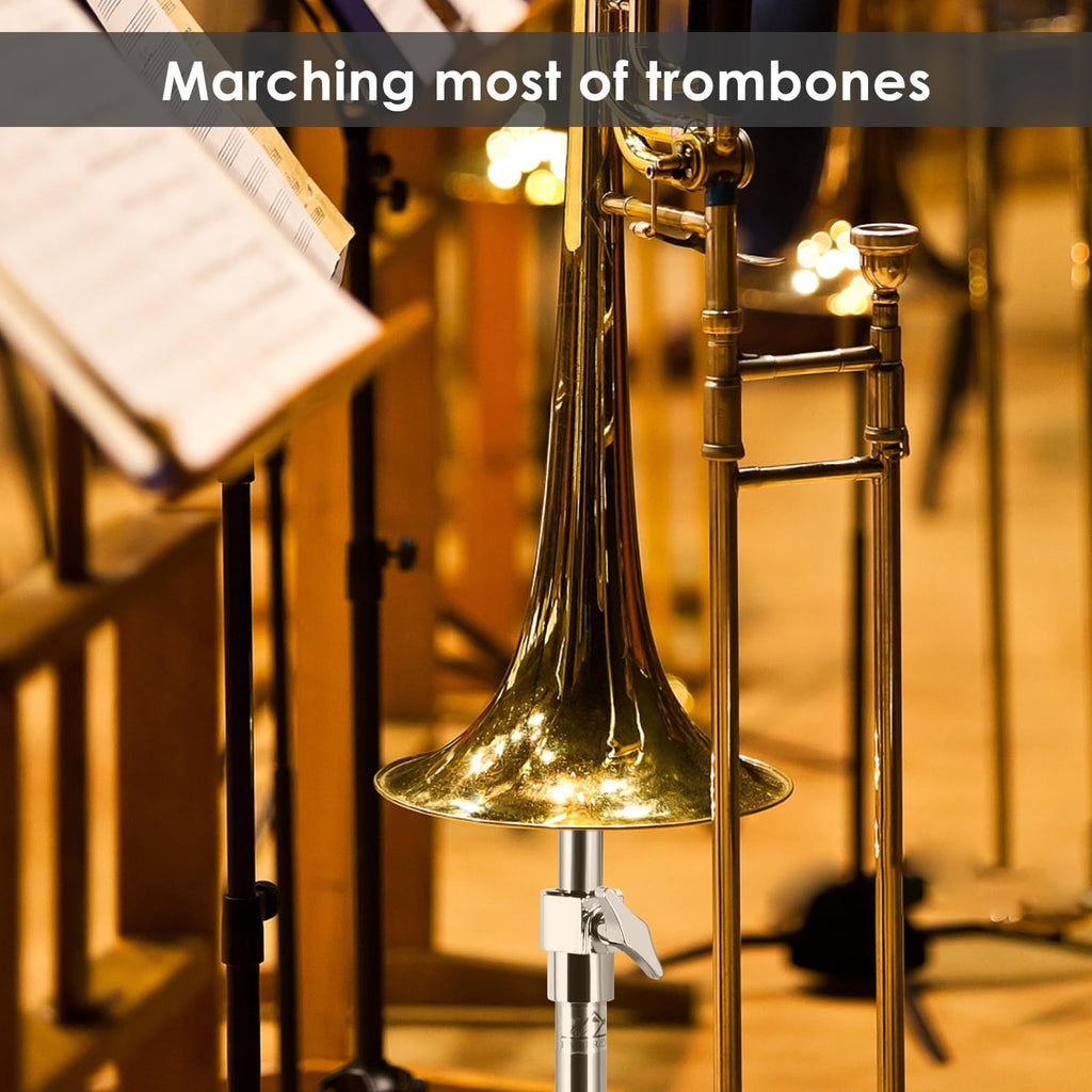 EASTROCK Trombone Stand, Retractable Height Adjustment, Triangular Stable Construction for Standard-sized Trombone