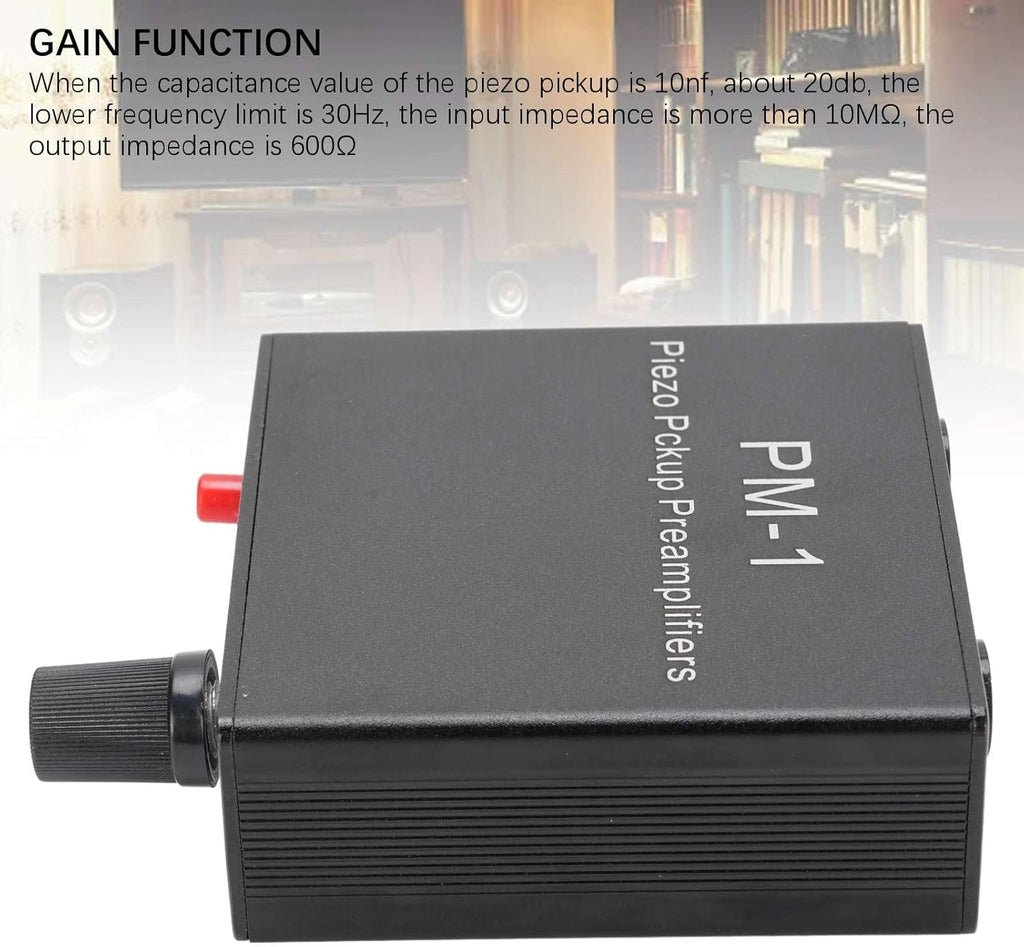 Piezo Pickup Preamp Amplifier for Guitar Cello Violin Ukulele Mandolin with Type C Charging Cable 10 Hours Battery Life