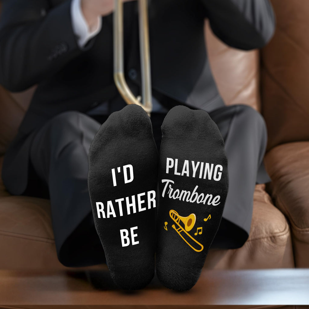 Trombone Gifts - Unique Socks for Men, Cool Gifts for Trombone and Music Lovers, Musicians Accessories