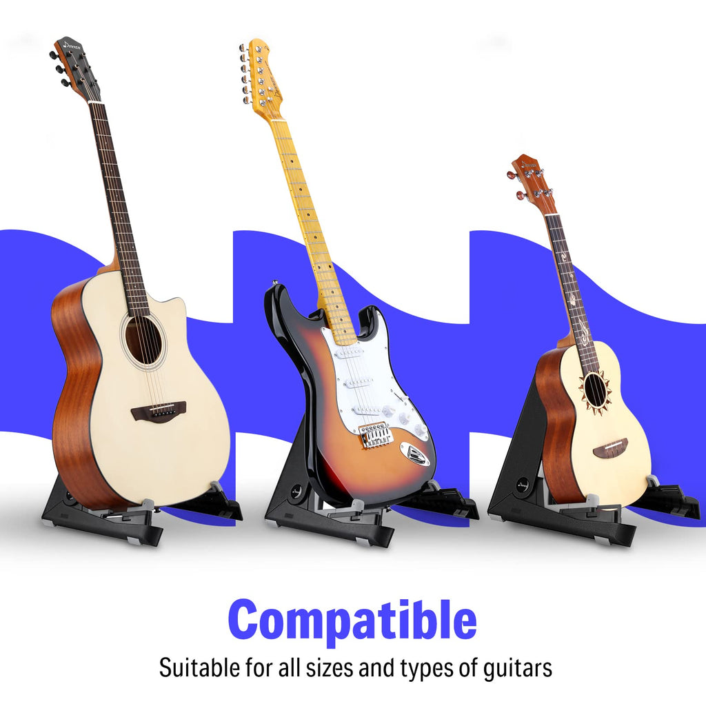 Donner Wood Guitar Stand, Acoustic Electric Wooden Guitar Floor Stand, A Frame Folding Guitar Holder Adjustable for Bass, Cello, Mandolin, Banjo, Ukulele