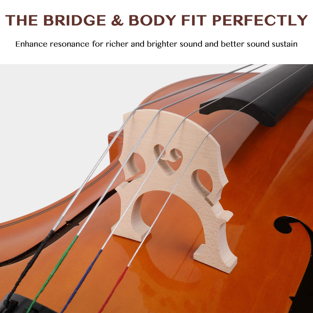 Ktaxon Full-Size Cello, Beginner Cello 4/4, Acoustic Cello Set with Portable Bag, Bow, Rosin, Bridge, Adults & Kids String Musical Instruments(White)