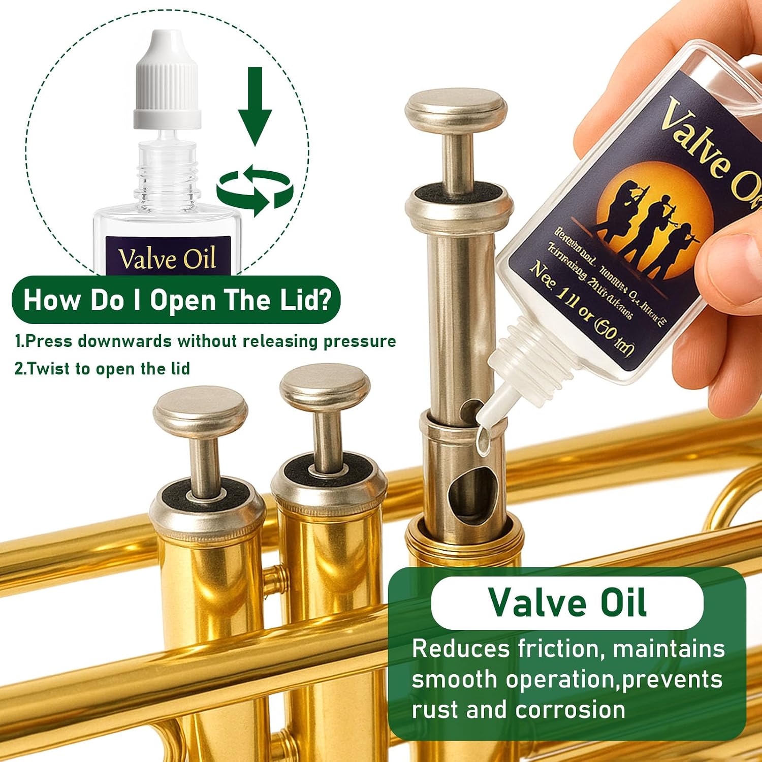 12pc Trumpet Cleaning Kit - Powerful Clean and Restores Smooth Valve Action, Maintain Trumpet and Sound Quality, Ideal Gift for Musicians
