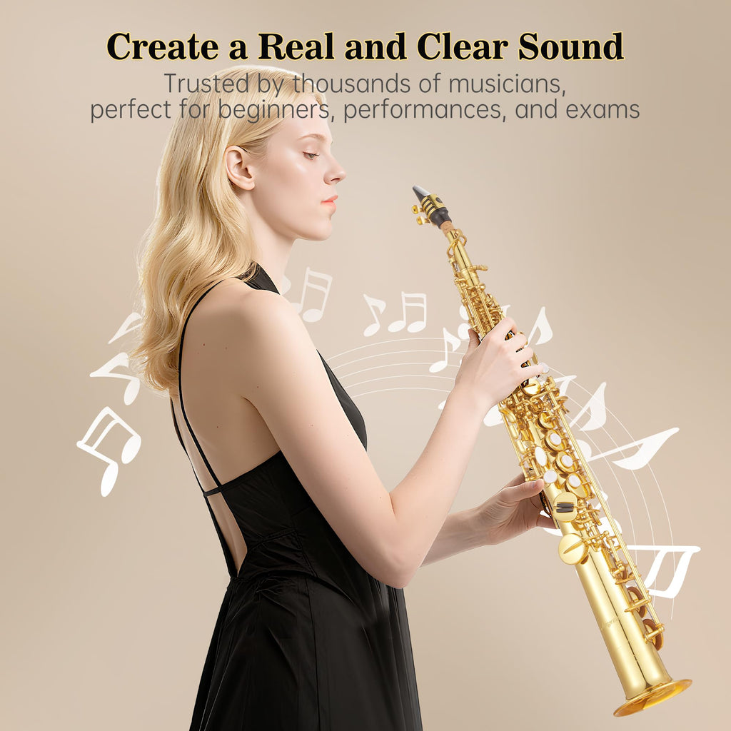 Garvee Alto Saxophone Copper Body Electroplated Gold Finish Beginner Friendly Music Instrument for Students and School Band Practice