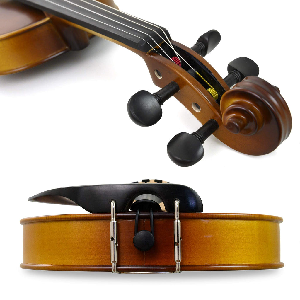 Bunnel Premier Violin Outfit 4/4 Full Size - Carrying Case and Accessories Included - Solid Maple Wood and Ebony Fittings By Kennedy Violins