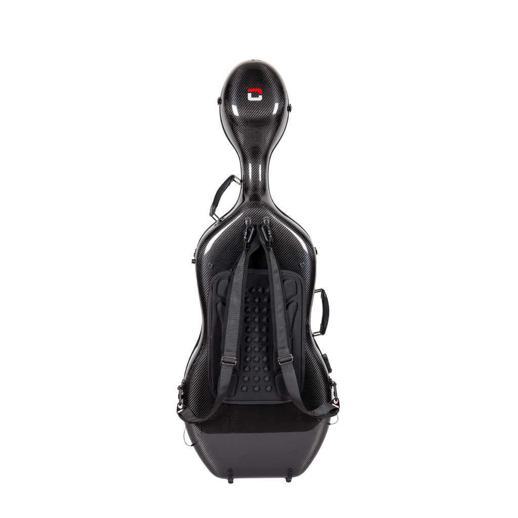 Crossrock Professional 3K Twill Carbon Fiber Cello Case | Fits 4/4 Full-Size Cello | 7lb Ultra-Light Travel-Ready Hardshell | Aerospace Weave Technology & Mirror Black Finish