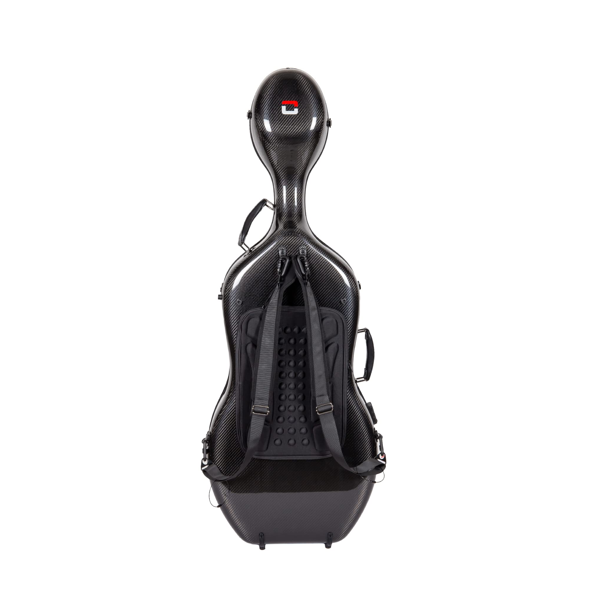 Crossrock Professional 3K Twill Carbon Fiber Cello Case | Fits 4/4 Full-Size Cello | 7lb Ultra-Light Travel-Ready Hardshell | Aerospace Weave Technology & Mirror Black Finish