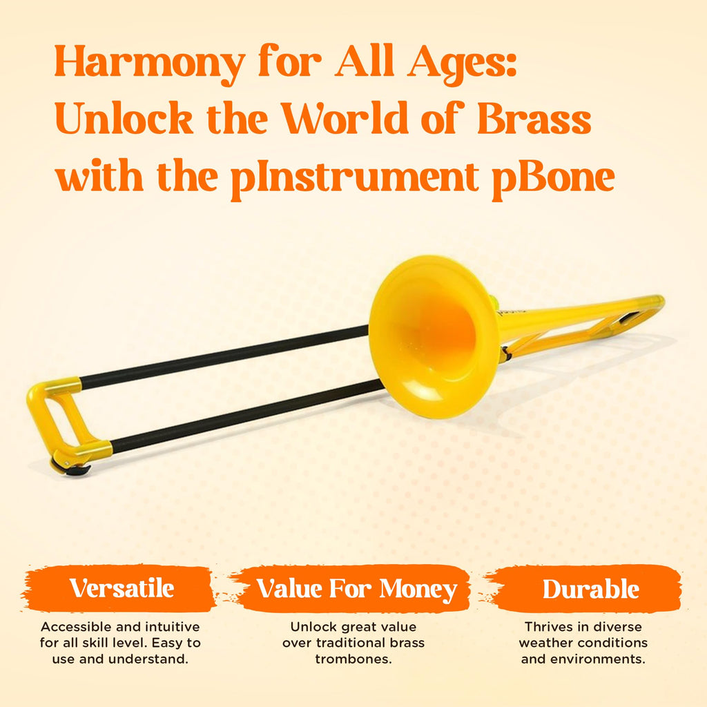 pBone Bb Plastic Trombone - Lightweight pInstruments Design with Ergonomic Grip - Includes Mouthpieces & Carrying Bag - Authentic Bb Sound for Students & Beginners - Durable ABS - Purple