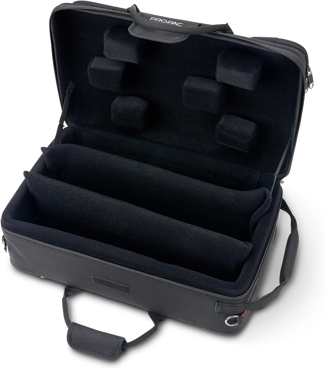 Protec Triple Trumpet Travel Ready PRO PAC Case with Tuckaway Backpack Straps, Black, Model PB327