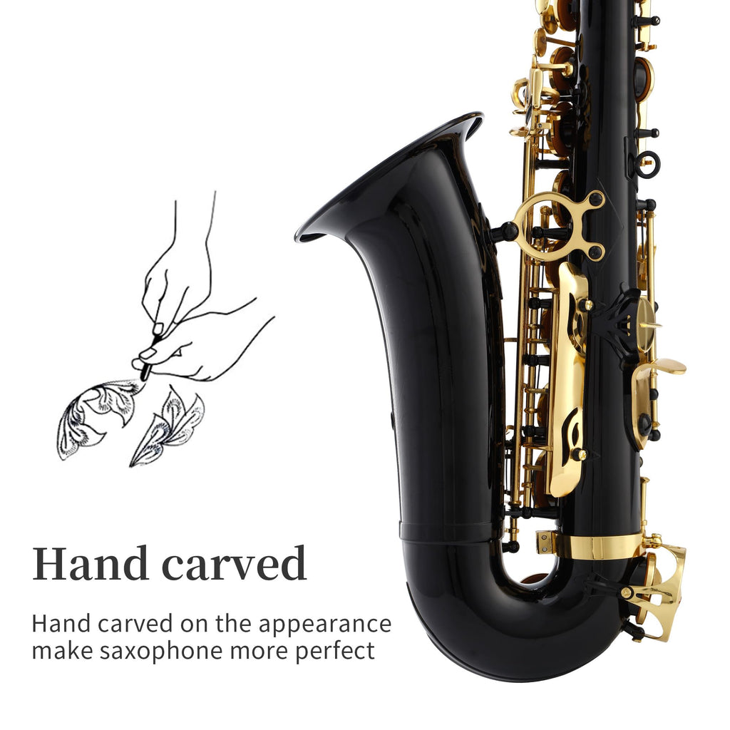 LeSage Alto Saxphone E Flat for Beginners Student School Band Alto Sax Gold Lacquer Music Instrument Saxofon With Carrying Sax Case