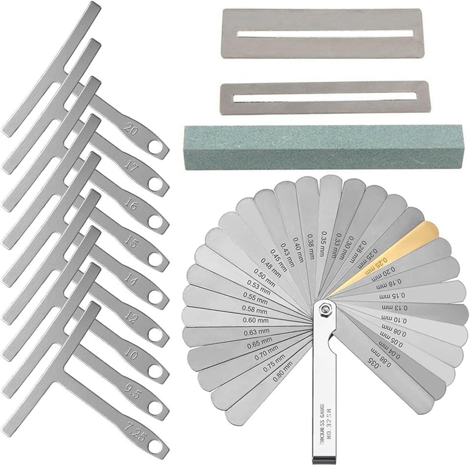 Guitar Tool Set, Including Sander Radius Gauge String Action Ruler Fingerboard Guards, For the Measurement And Adjustment Of Electric Guitar, Bass