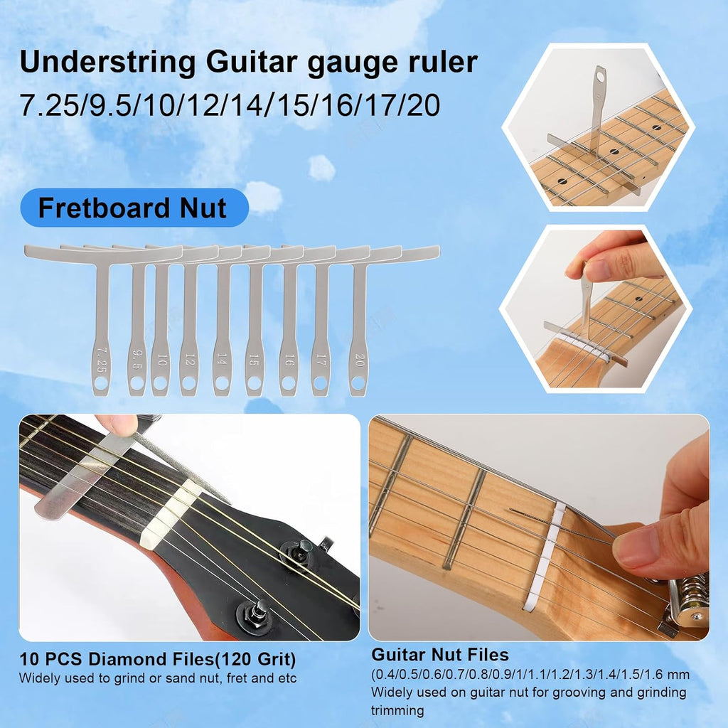 72 PCS Guitar Tools for Set Up, Intonation Adjustment and Repair, Guitar Gift