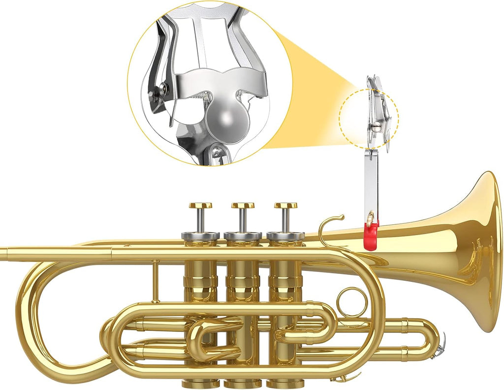 Trumpet Lyre Instrument Accessories Sheet Music Clip Silver Trumpet Marching Music Clip for Instruments 14 x 5.2 cm