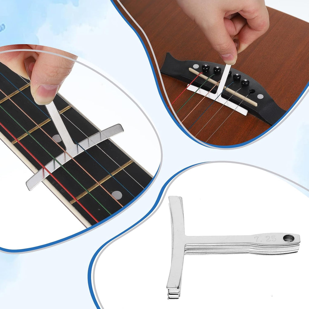 9 Pcs Guitar Radius Gauge Set Luthier Tools Understring Guitars String Height Gauge String Action Gauges Measuring Tool Guitars Setup Repair Kit