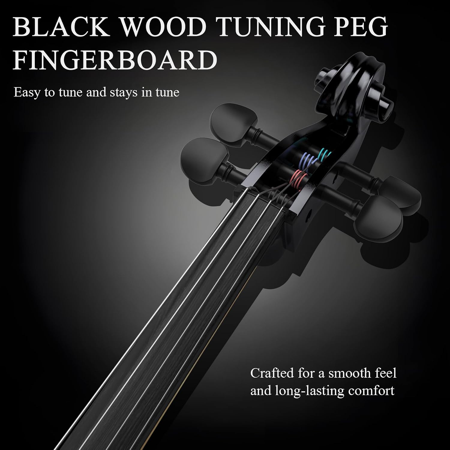 Full Size Cello Kit, Acoustic Cello Instrument for Adults,Students,Beginners,Complete Cello 4/4 Set with Portable Bag, Bow, Rosin (Black)