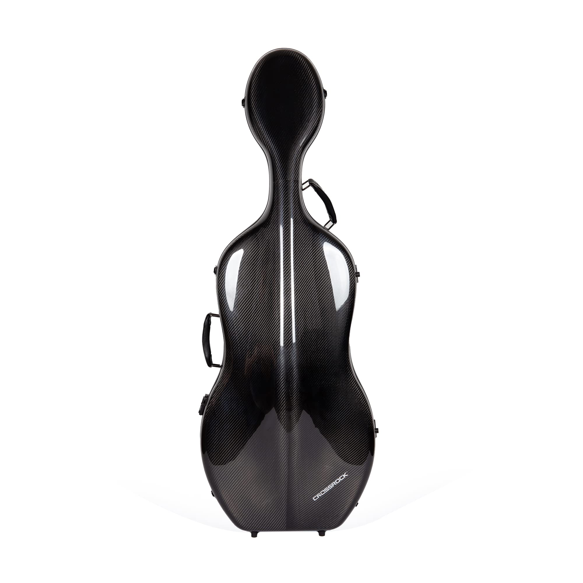 Crossrock Professional 3K Twill Carbon Fiber Cello Case | Fits 4/4 Full-Size Cello | 7lb Ultra-Light Travel-Ready Hardshell | Aerospace Weave Technology & Mirror Black Finish