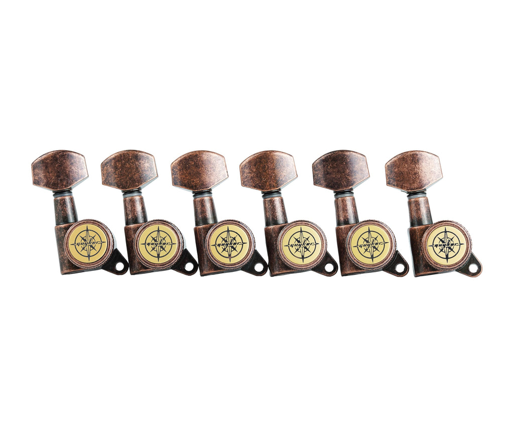 Guyker Guitar Locking Tuners (6 for Right) - 1:18 Lock String Tuning Key Pegs Machine Head with Hexagonal Handle Replacement for ST TL SG LP Style Electric, Folk or Acoustic Guitars - Chrome
