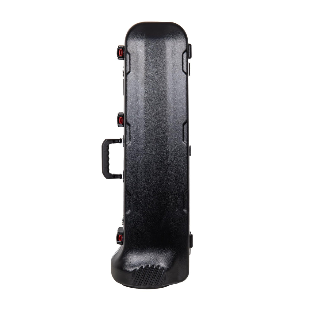 Crossrock Tenor Trombone Flight Case — Fits Bb Tenor with F-Attachment | Shockproof Design, Security Lock, Plush Interior, Single Shoulder Strap & Accessory Compartment (CRA980TBBK)