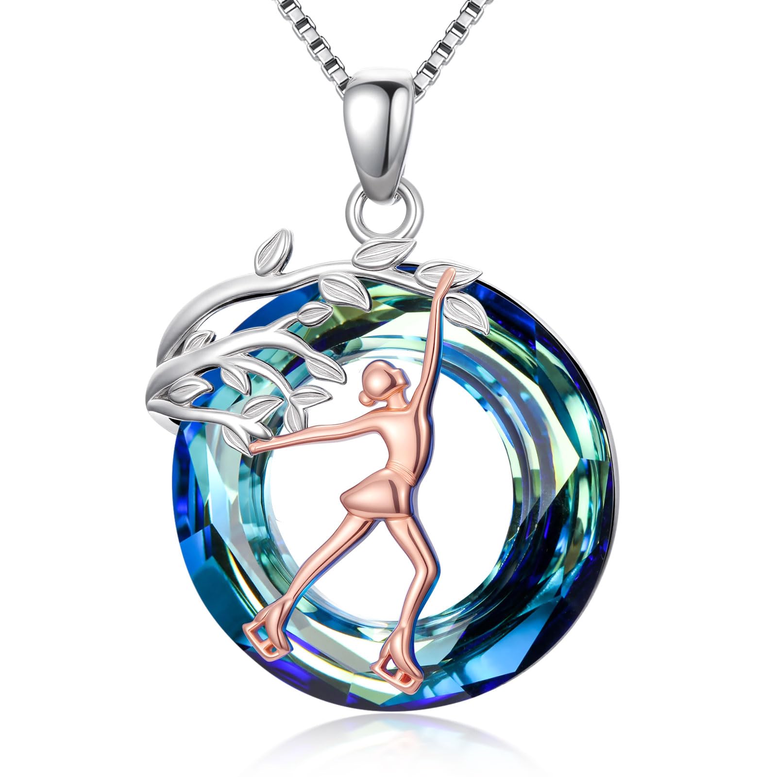 Sport/Music Necklace for Women 925 Sterling Silver Crystal Pendant Tree of Life Jewelry Gifts for Sport Players