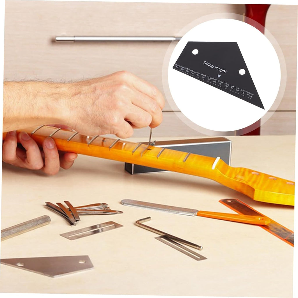 YARNOW Guitar String Action Gauge Ruler Stainless Steel Measurement Tool for Precise String Height for Electric and Acoustic Guitars Luthier Tool for Accurate Setup
