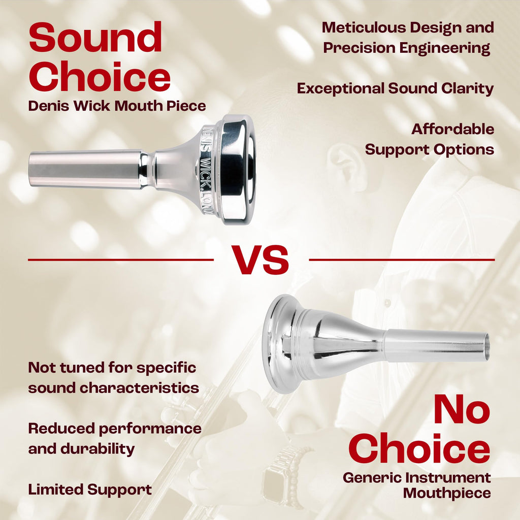Denis Wick Classic Trombone Mouthpiece Silver Plated, 5880-4AL - Barrel Backbore for Balanced Tone & Smooth Response - Large Shank Fitting Trombone Accessory for Easy Articulation - 26 x 6.72 x 7.38mm