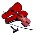 Wooden Miniature Cello with Stand, Bow and Case Mini Musical Instrument Cello Replica Collectible Figurines Dollhouse Accessories Model Home Decoration Display Ornament (5.51"x1.97"x0.63")