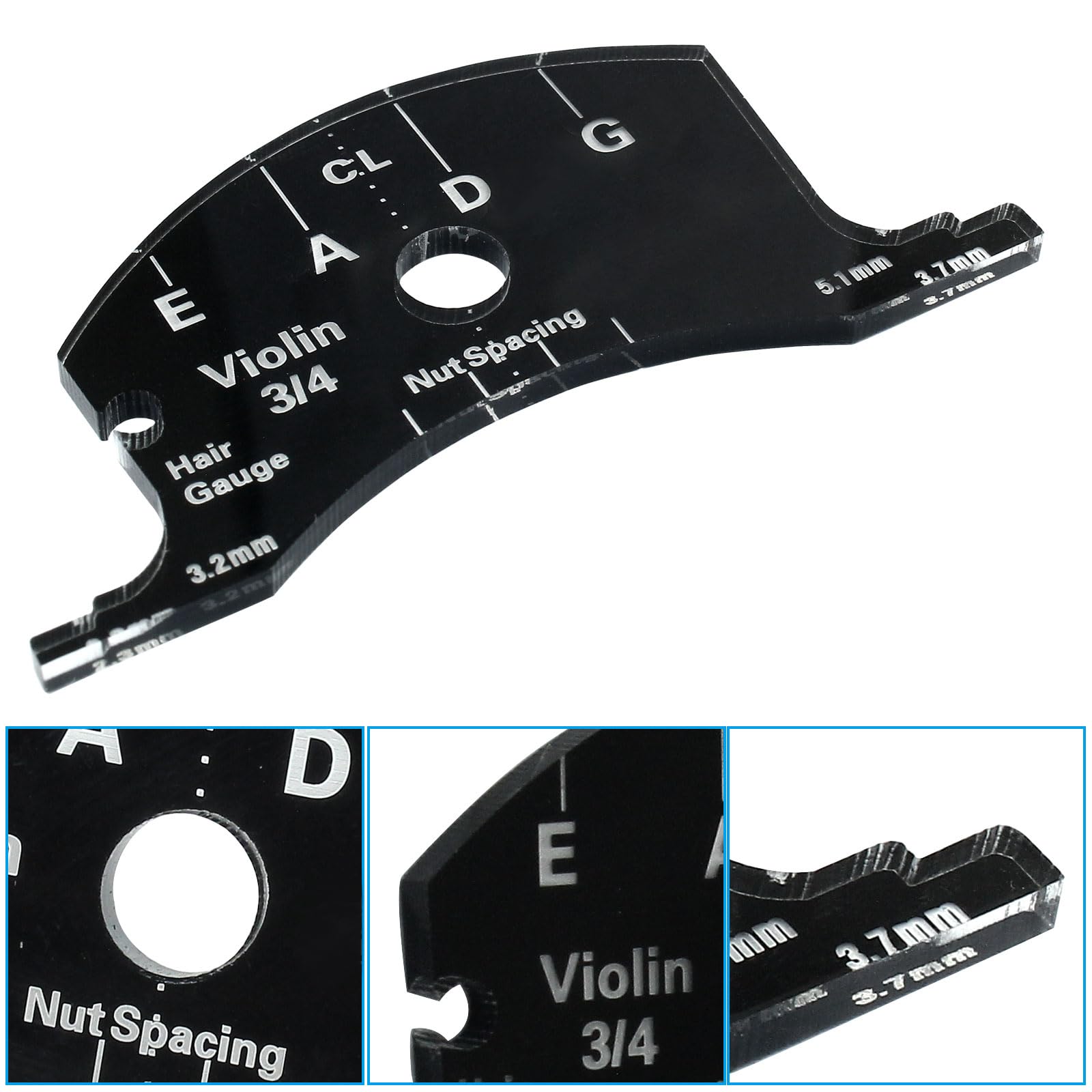 Piutouyar Black 4/4 Violin Bridges Fingerboard Repair Reference Tool | Violins Making Template Tool, Violins Replacement Part