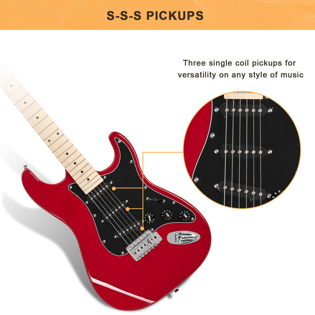 GLARRY Full Size Electric Guitar for Music Lover Beginner with 20W Amp and Accessories Pack Guitar Bag (GREEN, Left Handed 39")