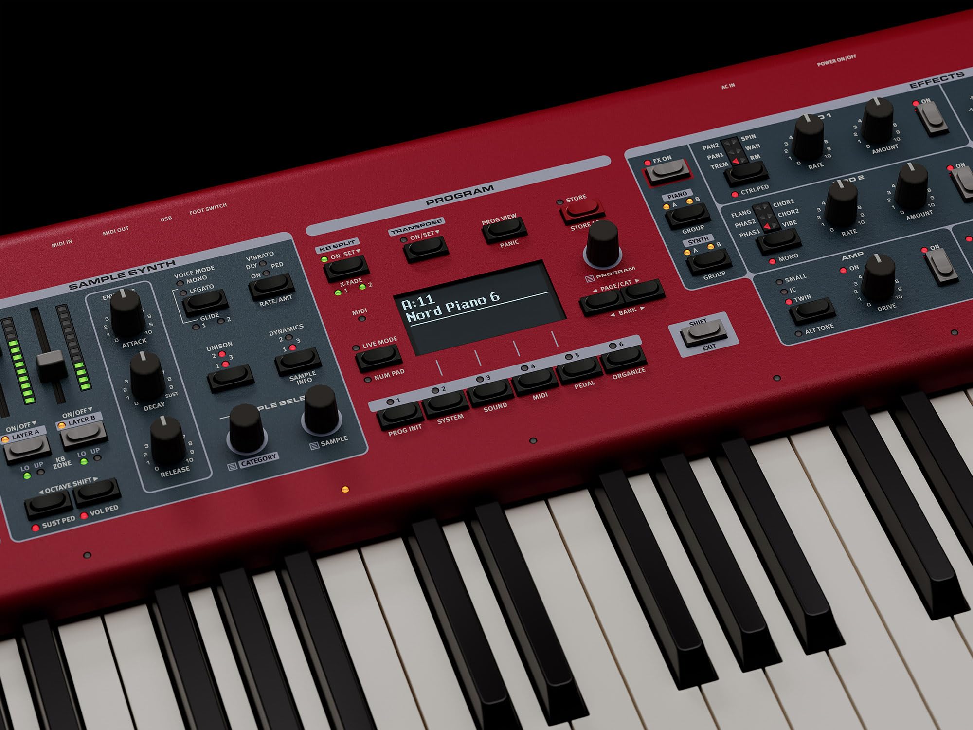 Nord Stage 4 88-Key Digital Piano Bundle with Adjustable Stand, Bench, Sustain Pedal, Headphones, Instrument Cable, and Austin Bazaar Polishing Cloth