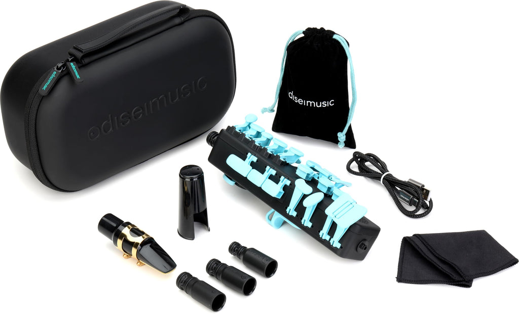 Travel Sax 2 (Black) – Compact Digital Saxophone for Silent Practice Anywhere | Lightweight Electronic Sax with Real Alto Mouthpiece, Built-in Speaker, Bluetooth MIDI/Audio, USB-C, 70+ Internal