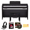 Casio PX-870 Privia Digital Piano - Black Bundle with Furniture Bench, Headphones, Instructional Book, Online Lessons, Instructional DVD, and Austin Bazaar Polishing Cloth