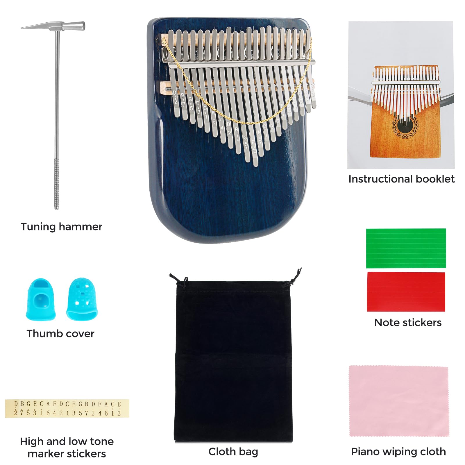 EASTROCK 17 Key Electric Kalimba Thumb Piano Built-in Pickup Professional Electric Kalimba Finger Piano for Kid Adults Beginners Professional (Mahogany Hand Rest EQ)
