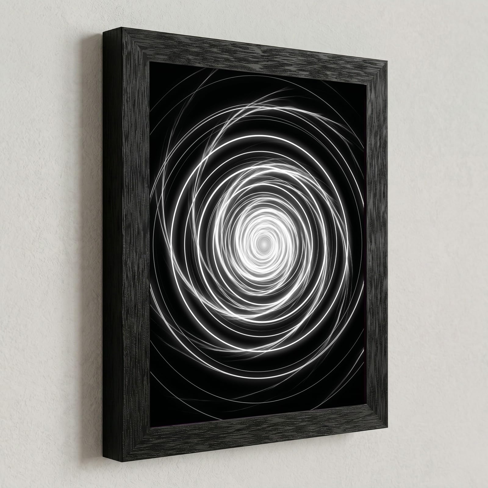 Framed Canvas Wall Art Minimalist Abstract Cello Musical Instrument Electric White Glowing Lines on Black Canvas Print Poster Black Frame Wall Decor for Music Room Studio Modern Art, Inch 24x36