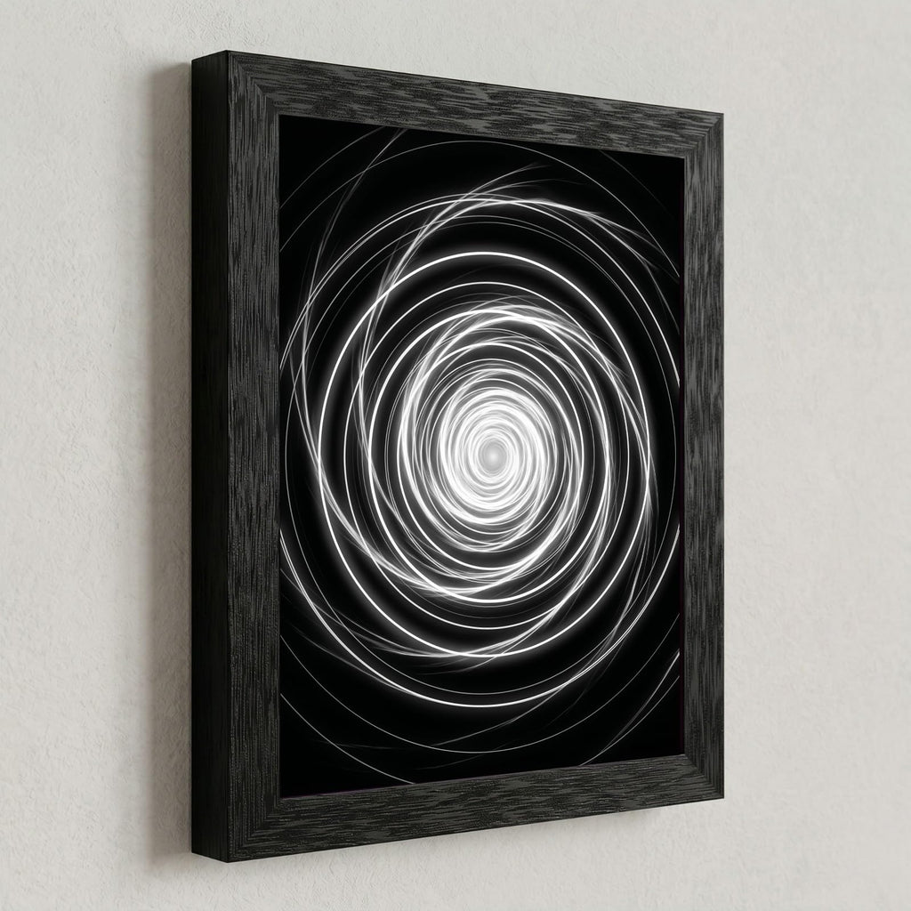 Framed Canvas Wall Art Minimalist Abstract Cello Musical Instrument Electric White Glowing Lines on Black Canvas Print Poster Black Frame Wall Decor for Music Room Studio Modern Art, Inch 24x36