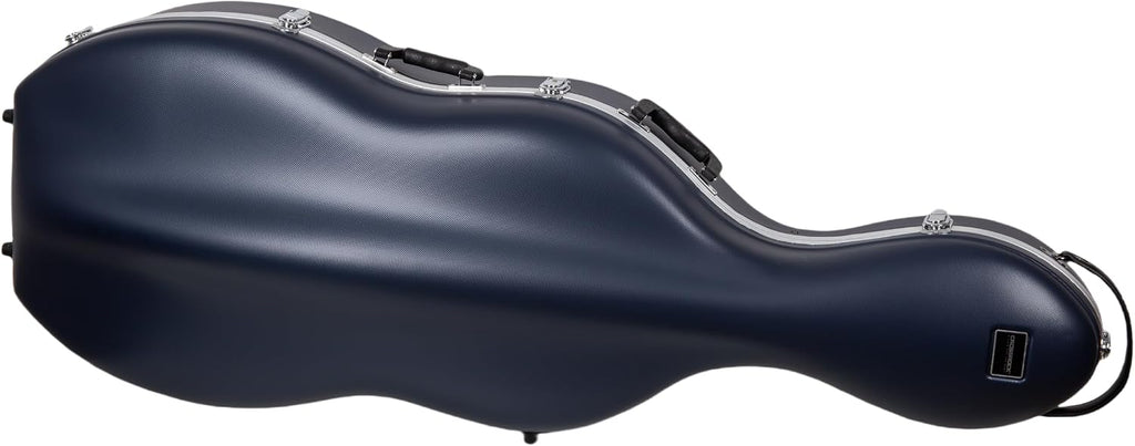 Crossrock Commuter ABS Cello Case for 4/4 & 3/4 | Matte Blue Diamond Shell, Wheels & Backpack Straps – Lightweight Case for Daily Rehearsal & Travel