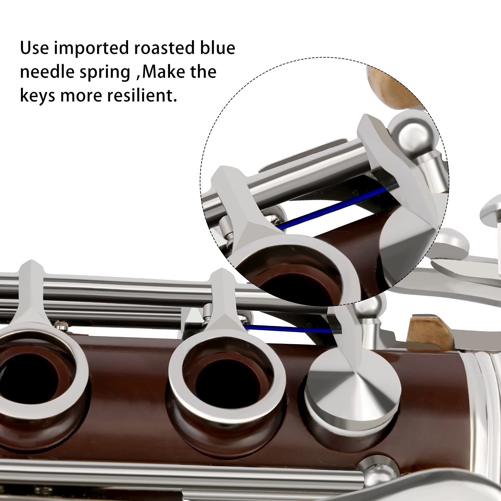EASTROCK Bb Clarinet 17 Keys ABS Material Wide Range of Tones Particularly Beginner & Students-friendly with Using Tools and 2 Replaceable Barrels