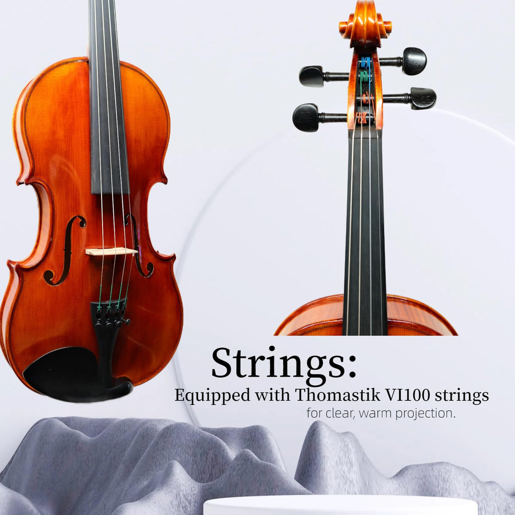 Master 4/4 Full-Size Violin | Hand-Varnished with 20+ Year Aged Italian Spruce & Bosnian Maple | Professional Orchestra Instrument for Professional soloists and session players (VIO1328)