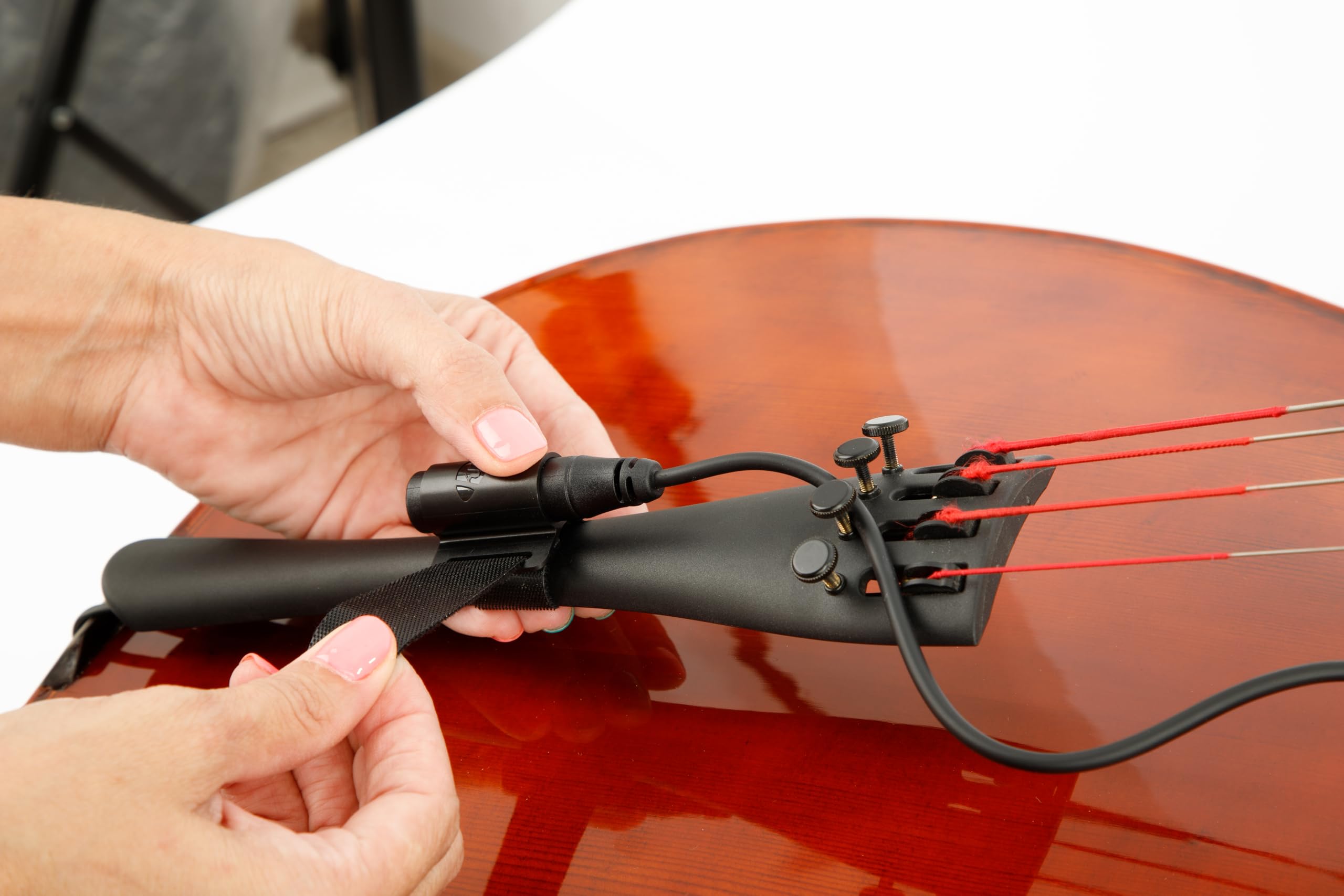 KNA VC-1 Portable Piezo Pickup for Cello – Lightweight Bridge-Mounted Sensor, Natural Acoustic Sound, Easy Installation, 1/4" Output Jack, No Instrument Modifications, Handcrafted in Europe
