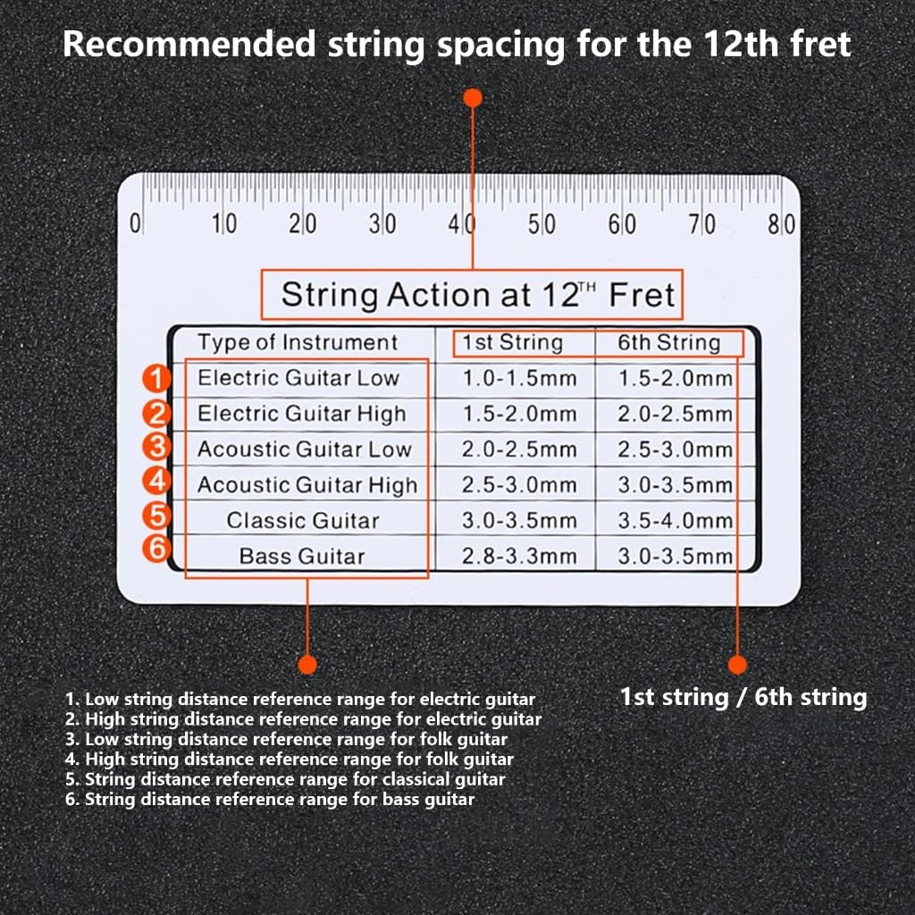 Guitar Setups Gauge Luthier Repair Tool Bass Measuring Tool Guitar String Action Gauge Ruler Guitar String Height Gauge