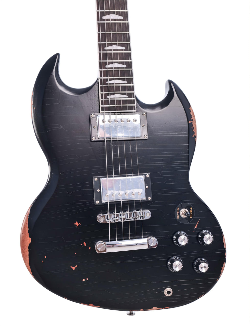 KGD Relic Electric Guitar,Solid Body Electric Guitar With Mahogany Body and Neck,Rosewood Fingerboard,Bone Nut,SG style 6-String Guitar,Professional/Electric Guitars for Adults