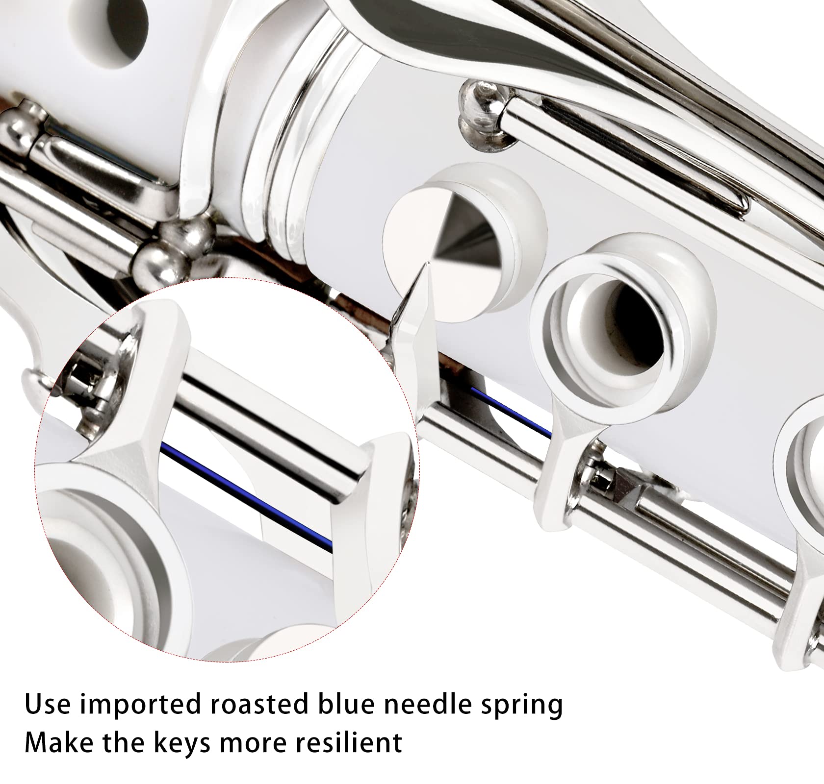 EASTROCK Bb Clarinet 17 Keys ABS Material Wide Range of Tones Particularly Beginner & Students-friendly with Using Tools and 2 Replaceable Barrels