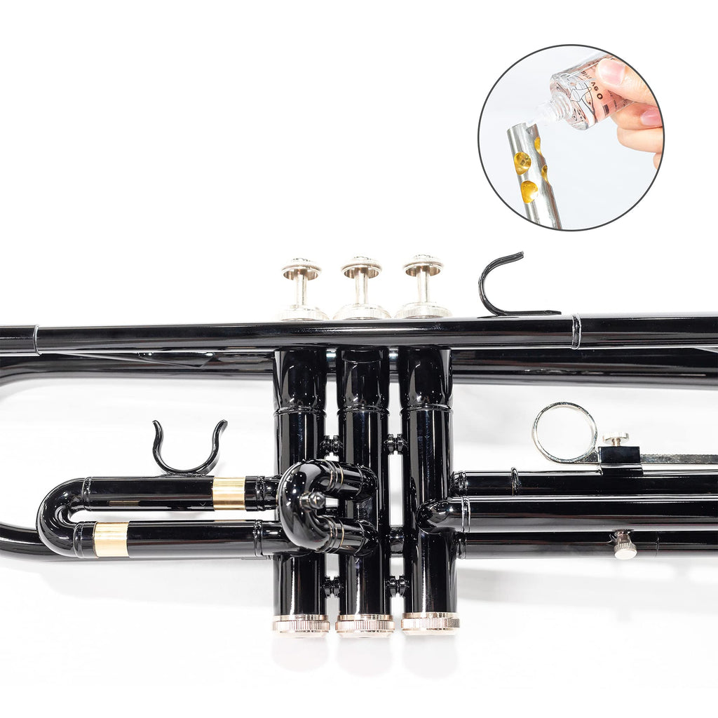 LeSage Bb Standard Trumpet Set for Beginner, Brass Student Trumpet with Carrying Case, Care Kit, Valve Oil, Cloth, 7C Mouthpiece & Gloves Silver