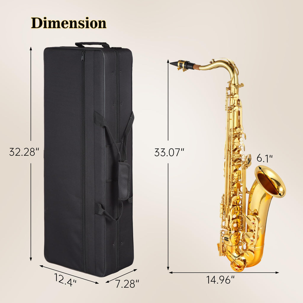 Garvee Alto Saxophone Copper Body Electroplated Gold Finish Beginner Friendly Music Instrument for Students and School Band Practice